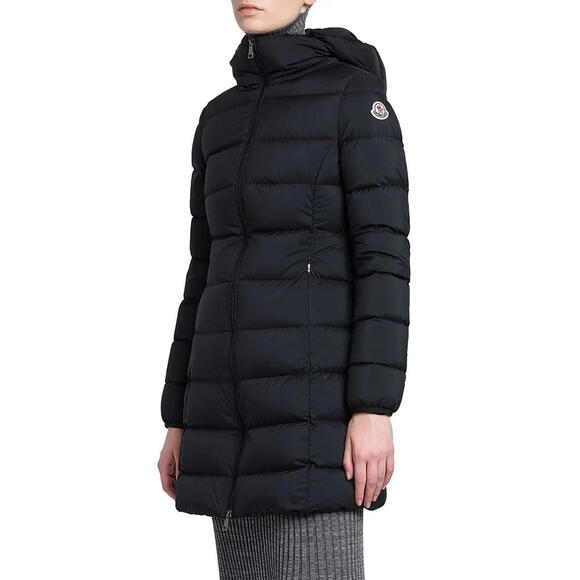NEW, Moncler Womens Gie Down Longline Coat in Black Size 0 #DC451 - Picture 1 of 15